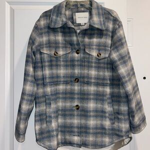 AEO Blue- Grey Oversized Shirt Jacket size Small